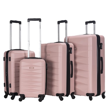 STARGOLD Luggage Set of 4, ABS Hard Shell Suitcase with Expandable Zipper, 360&deg; Spinner Wheels, Number Lock, Lightweight Trolley Travel Bag