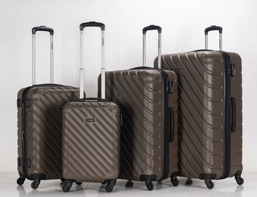 STARGOLD Luggage Set of 4, ABS Hard Shell Suitcase with Expandable Zipper, 360&deg; Spinner Wheels, Number Lock, Lightweight Trolley Travel Bag