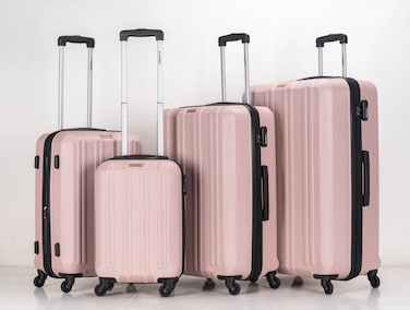 STARGOLD 4 Pack Of Hardside Spinner Number Locked Luggage Trolley