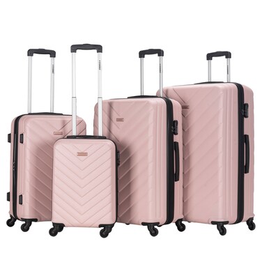 STARGOLD Luggage Set of 4, ABS Hard Shell Suitcase with Expandable Zipper, 360&deg; Spinner Wheels, Number Lock, Lightweight Trolley Travel Bag
