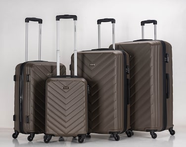 STARGOLD 4 Pack Of Hardside Spinner Number Locked Luggage Trolley