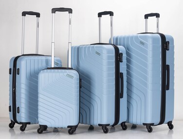 STARGOLD 4 Pack Of Hardside Spinner Number Locked Luggage Trolley