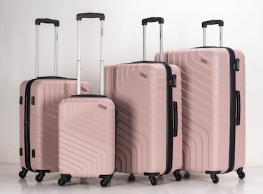 STARGOLD 4 Pack Of Hardside Spinner Number Locked Luggage Trolley