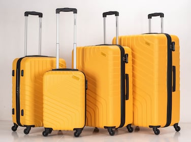 STARGOLD 4 Pack Of Hardside Spinner Number Locked Luggage Trolley