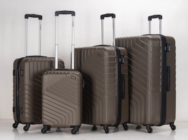 STARGOLD 4 Pack Of Hardside Spinner Number Locked Luggage Trolley