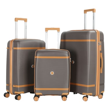 VIPTOUR Luggage Set of 3 PCS PP Softside 8 Wheels Travel Luggage Bag With Strong Zipper 20/24/28 Inches