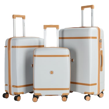 VIPTOUR Luggage Set of 3 PCS PP Softside 8 Wheels Travel Luggage Bag With Strong Zipper 20/24/28 Inches