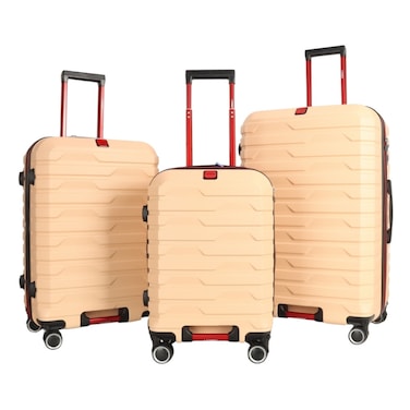 STARGOLD  3PCS TPC Hard Side Trolley Luggage Spinner Wheels TSA Lock With Expendable Zipper