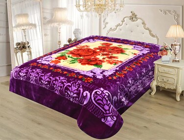 STARLIFE Single Ply Embossed Korea Quality Blanket 16 LBS 100% Polyester Suitable For Winter And Rainy Season 220*240CM, SL-BL4412