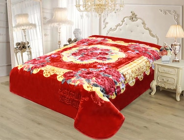STARLIFE Single Ply Embossed Korea Quality Blanket 14 LBS 100% Polyester Suitable For Winter And Rainy Season 220*240CM, SL-BL4411
