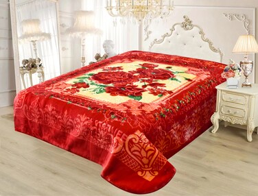 STARLIFE Single Ply Embossed Korea Quality Blanket 16 LBS 100% Polyester Suitable For Winter And Rainy Season 220*240CM, SL-BL4412