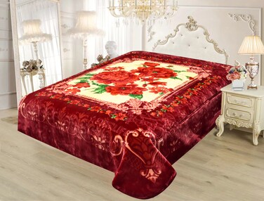 STARLIFE Single Ply Embossed Korea Quality Blanket 16 LBS 100% Polyester Suitable For Winter And Rainy Season 220*240CM, SL-BL4412