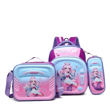 STARGOLD 3-Piece School Backpack Set 12 Inch For Girls Backpack + Lunch Bag + Pencil Case, SG-BP224