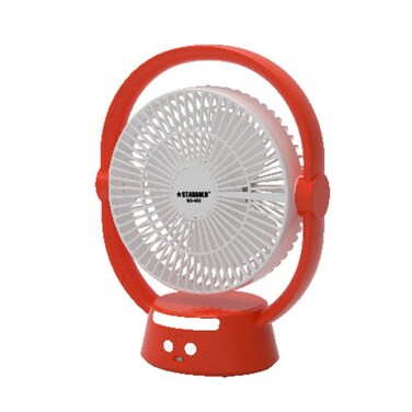 STARGOLD 8 Inch Rechargeable Fan With LED Light White AC/DC