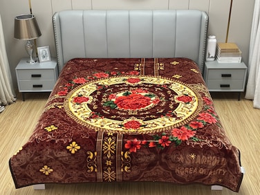 STARGOLD Single Ply Raschel Premium Quality Blanket Two Side Color 220CM &times; 240CM 17 LBS, Polyester Fabric Materials, SG-BL2053