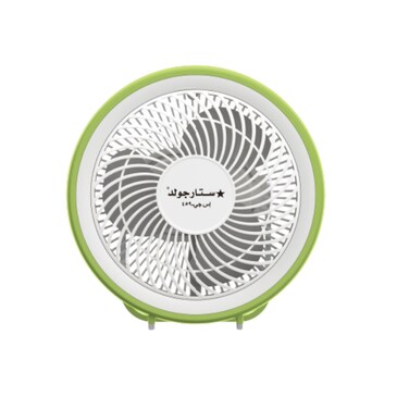 STARGOLD Rechargeable Mini Fan 6 Inch Blade With LED Light 1800mAh Lithium Battery AC/DC