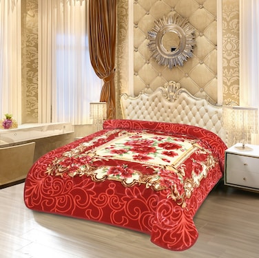 STARLIFE Single Ply Raschel Premium Quality Blanket 160CM &times; 220CM 7 LBS, 100% SPUN YARN Virgin Polyester Materials, SL-BL5510
