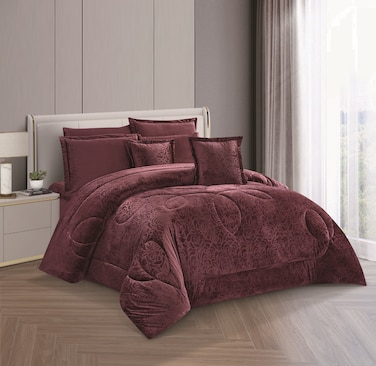 STARGOLD 8 Piece King Size comforter Set Soft Fabric Comforter Set For Bedroom Includes Comforter Bedsheet Pillow Sham Pillow Case &amp; Cushion