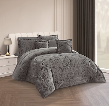 STARGOLD 8 Piece King Size comforter Set Soft Fabric Comforter Set For Bedroom Includes Comforter Bedsheet Pillow Sham Pillow Case &amp; Cushion