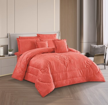 STARGOLD 8 Piece King Size comforter Set Soft Fabric Comforter Set For Bedroom Includes Comforter Bedsheet Pillow Sham Pillow Case &amp; Cushion