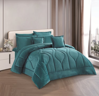 STARGOLD 8 Piece King Size comforter Set Soft Fabric Comforter Set For Bedroom Includes Comforter Bedsheet Pillow Sham Pillow Case &amp; Cushion