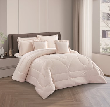 STARGOLD 8 Piece King Size comforter Set Soft Fabric Comforter Set For Bedroom Includes Comforter Bedsheet Pillow Sham Pillow Case &amp; Cushion