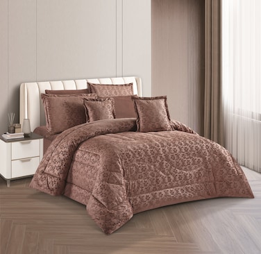 STARGOLD 8 Piece King Size comforter Set Soft Fabric Comforter Set For Bedroom Includes Comforter Bedsheet Pillow Sham Pillow Case &amp; Cushion