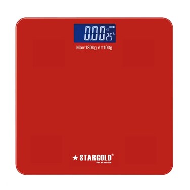 STARGOLD Digital Personal Weighing Scale, 180 KG Capacity, 6mm Tempered Glass, High Precision Sensors, Ultra Thin Design