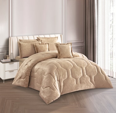 STARGOLD 8 Piece King Size comforter Set Soft Fabric Comforter Set For Bedroom Includes Comforter Bedsheet Pillow Sham Pillow Case &amp; Cushion