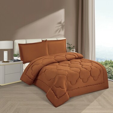 STARGOLD Microfiber Solid Comforter 4 Pieces Set Fitted Sheet, Pillow Sham Comforter 170X230 CM King Size Mattress SG-CS2017