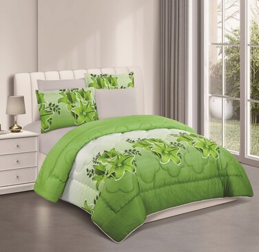 STARGOLD Microfiber Solid 6 Pieces Comforter Set Fitted Sheet, Pillow Sham, Pillow Case Comforter 240X220 CM King Size Mattress SG-CP2014 Print6-71