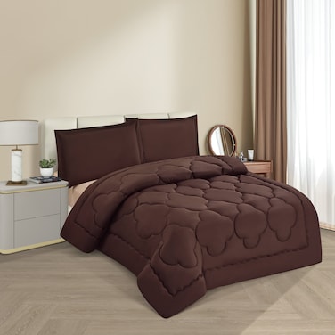 STARGOLD Microfiber Solid Comforter 4 Pieces Set Fitted Sheet, Pillow Sham Comforter 170X230 CM King Size Mattress SG-CS2017