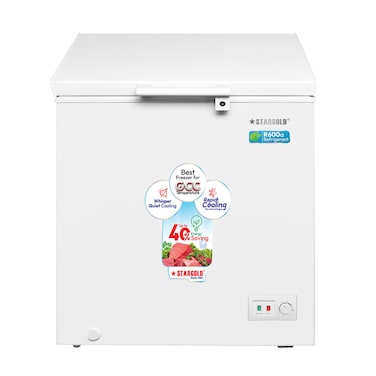 STARGOLD 150L Single Chest Door Freezer Energy Savings, Adjustable Temperature Control, Low Noise, Durable Storage Basket, Ideal For Home And Shop, SG-HCF150L