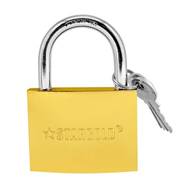 STARGOLD Brass Padlock 75MM, Heavy Duty Security Lock With Keys, SG-LN75