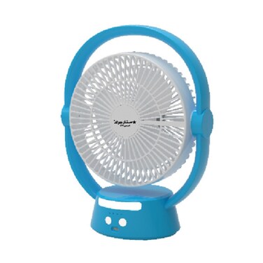 STARGOLD 8 Inch Rechargeable Fan With LED Light White AC/DC