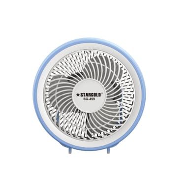 STARGOLD Rechargeable Mini Fan 6 Inch Blade With LED Light 1800mAh Lithium Battery AC/DC