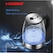 STARGOLD Glass Kettle 1500W 1.8L Blue LED Light Indicator 360° Turnable Base Stainless Steel Heating Element Black