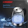 STARGOLD Glass Kettle 1500W 1.8L Blue LED Light Indicator 360&deg; Turnable Base Stainless Steel Heating Element Black