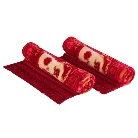 STARGOLD Luxury Blanket Set Of 5 Pieces King Size Double Ply Embossed Design Bedspread, Blanket, Pillow Cases And Neck Roll, SG-BLC660