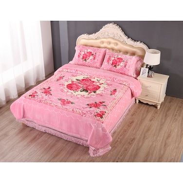 STARGOLD Blanket Set of 4 Pieces 220 x 240CM 1 Ply Premium Blanket With Bedcover Pillowcase