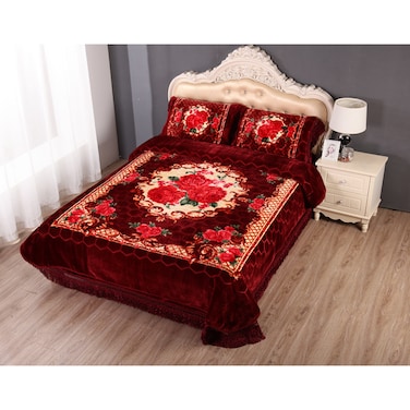 STARGOLD Blanket Set of 4 Pieces 220 x 240CM 1 Ply Premium Blanket With Bedcover Pillowcase