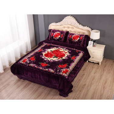 STARGOLD Blanket Set of 4 Pieces 220 x 240CM 1 Ply Premium Blanket With Bedcover Pillowcase