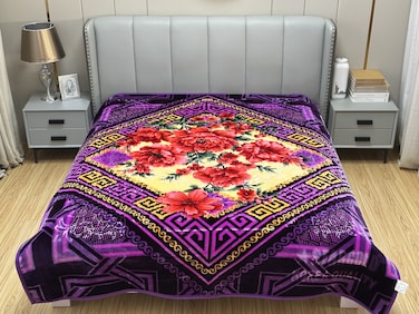 STARGOLD Single Ply Raschel Premium Quality Blanket Two Side Color 220CM &times; 240CM 15 LBS, Polyester Fabric Materials, SG-BL2052