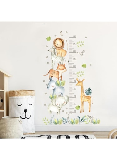 HGFC Kids Animal Height Measurement Wall Decals - Height Growth Chart Stickers For Nursery，Cartoon Animal Themed Growth Charts - Children's Bedroom Decorative Height Stickers，Baby Height Tracking Wall
