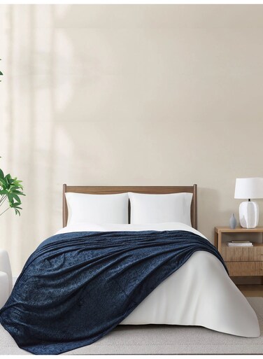Fleece Blanket, Single Size 170x210 cm, 300 GSM, Floral Texture - Lightweight Ultra Soft &amp; Warm Solid Throw Blanket, Cozy for Sofa, Bed &amp; Couch