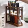 Home Spice Rack Organizer for Countertop Spice Rack Kitchen Cabinet Organizer- 2-Tier Bamboo Display Shelf
