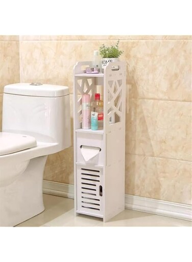 Plastic Corner Storage Cabinet for Bathroom And Toilet With Multi Shelf Layer/خزانة بلاستيكية زاوية للحمام والمرحاض مع طبقة متعددة الأرفف
