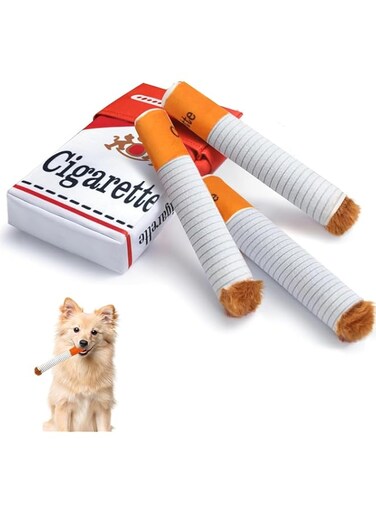 Dog Toys Funny Giggle Squeak Toys, Dog Toys for Boredom, Dog Cigarette Shape Toys Plush Interactive Toys for Small Large Dogs, Dog Birthday Gifts, Dog Accessoris