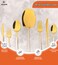 LIFE SMILE Cutlery Set, 18/10 Pure Stainless Steel Flatware Set with Stand, Rust Proof &amp; Fade Proof Dinnerware Set (GOLD GRADIENT, 50 Pieces)