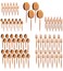 LIFE SMILE Cutlery Set, 18/10 Pure Stainless Steel Flatware Set with Stand, Rust Proof &amp; Fade Proof Dinnerware Set (SHINE ROSE GOLD, 88 Pieces)